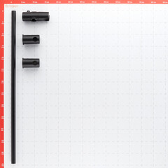 Штанга для душа Voda 700 мм без мыльницы металл/пластик черная (VSR24Black) - фото 2