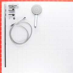 Душевой комплект Esko с лейкой со стойкой хром (SSS1205) - фото 2