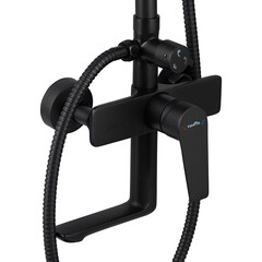 Душевая система Tokito Rain с верхним душем с лейкой с изливом черная (TOK-RAI-1014BL) - фото 18