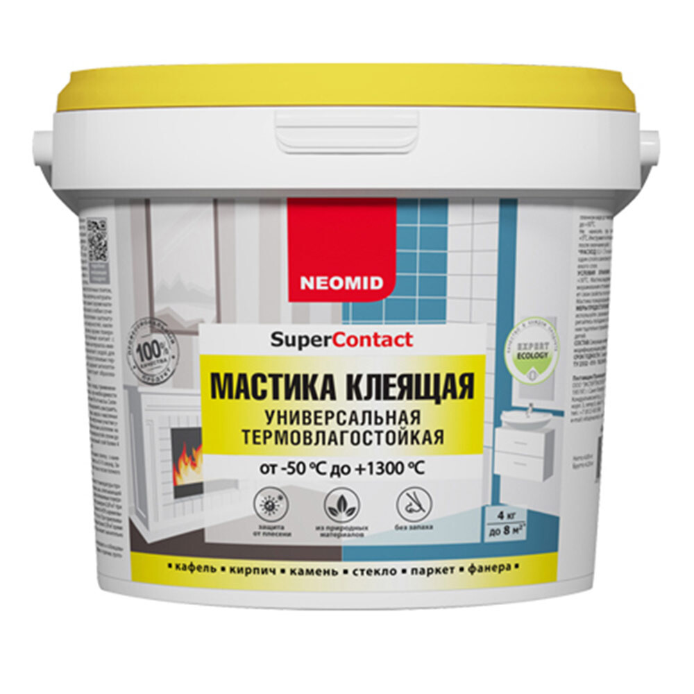 Изображение товара Мастика клеящая универсальная термостойкая Neomid SuperContact 4 кг для печей и облицовки