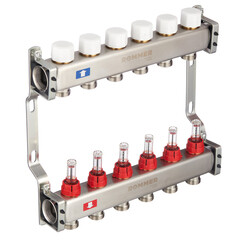 Коллекторная группа с расходомерами Rommer 1 ВР(г) х 6 выходов 3/4 НР(ш) ЕК х 1 ВР(г) - фото 5