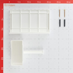 Держатель для туалетной бумаги Violet с полкой пластик белый (161206) - фото 2