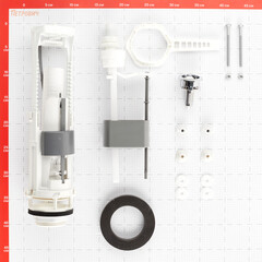 Арматура для унитаза Siamp Brio нижний подвод 1/2 кнопка пластик хром (10017248) - фото 2