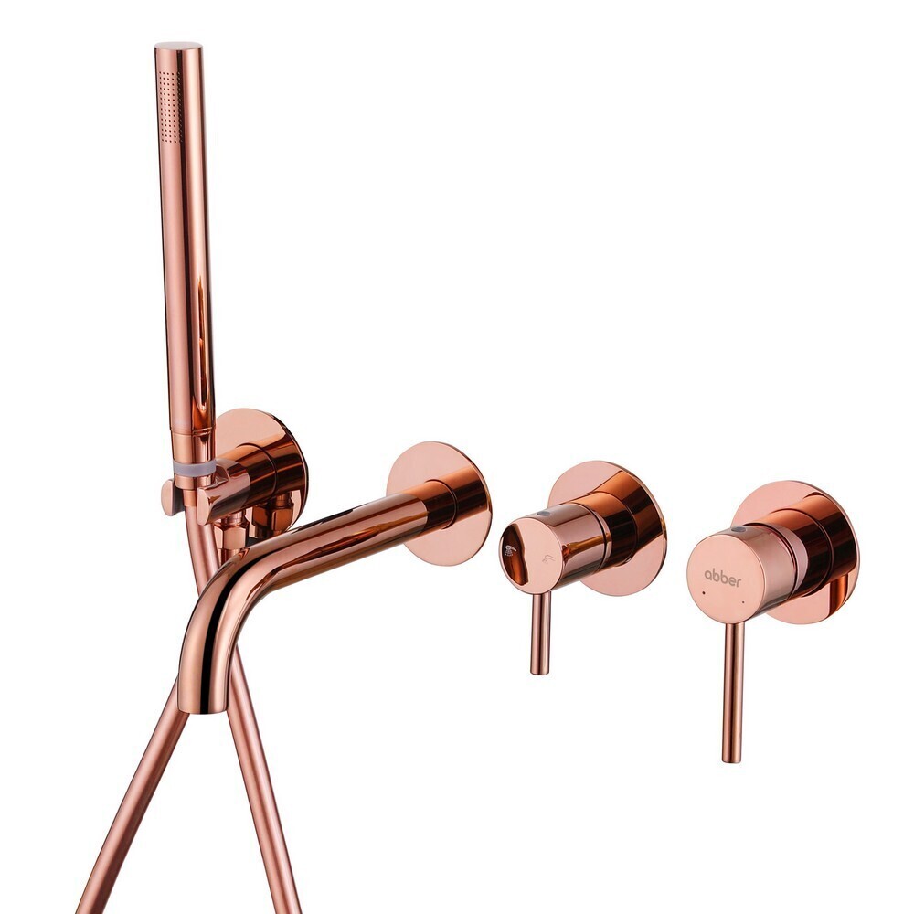 

Смеситель для душа встраиваемый Abber Wasser Kreis однорычажный с лейкой розовое золото (AF8130RG)
