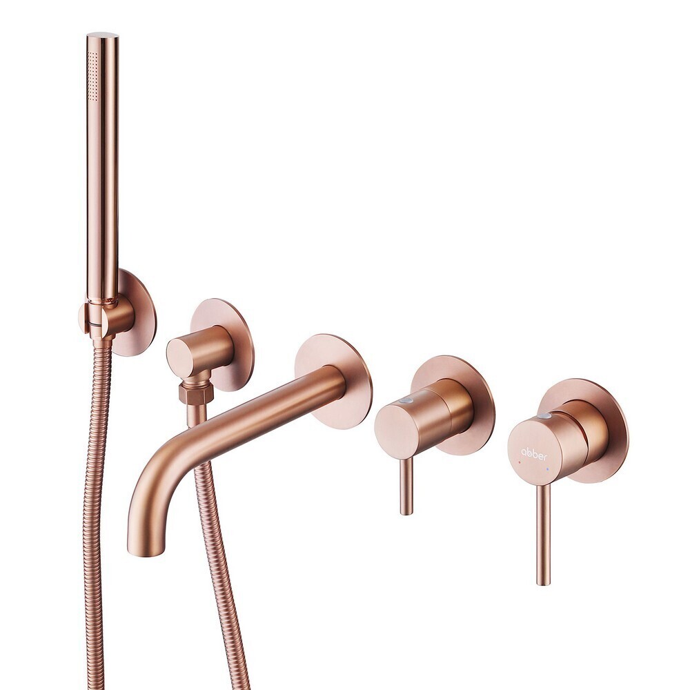 

Смеситель для душа встраиваемый Abber Wasser Kreis однорычажный с лейкой розовое золото матовое (AF8130MRG)