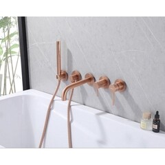 Смеситель для душа встраиваемый Abber Wasser Kreis однорычажный с лейкой розовое золото матовое (AF8130MRG) - фото 3