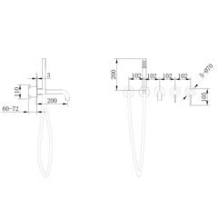 Смеситель для душа встраиваемый Abber Wasser Kreis однорычажный с лейкой розовое золото матовое (AF8130MRG) - фото 2