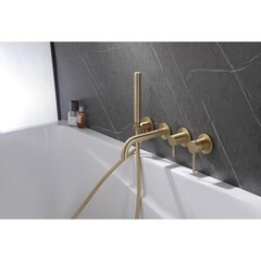 Смеситель для душа встраиваемый Abber Wasser Kreis однорычажный с лейкой золото матовое (AF8130G) - фото 3