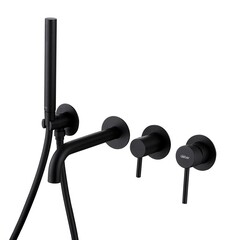 Смеситель для душа встраиваемый Abber Wasser Kreis однорычажный с лейкой черный матовый (AF8130B)