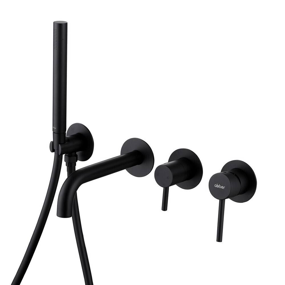 

Смеситель для душа встраиваемый Abber Wasser Kreis однорычажный с лейкой черный матовый (AF8130B)