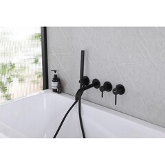 Смеситель для душа встраиваемый Abber Wasser Kreis однорычажный с лейкой черный матовый (AF8130B) - фото 3