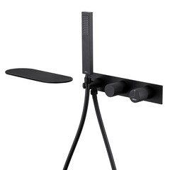 Смеситель для душа встраиваемый Abber Rund с лейкой черный матовый (AF8731B)