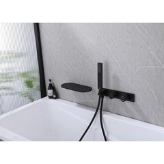 Смеситель для душа встраиваемый Abber Rund с лейкой черный матовый (AF8731B) - фото 2