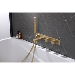 Смеситель для душа встраиваемый Abber Rund с лейкой золото матовое (AF8730G) - фото 3