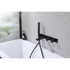 Смеситель для душа встраиваемый Abber Rund с лейкой черный матовый (AF8730B) - фото 3