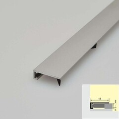 Плинтус алюминиевый напольный серебро 18х6х2400 мм щелевой