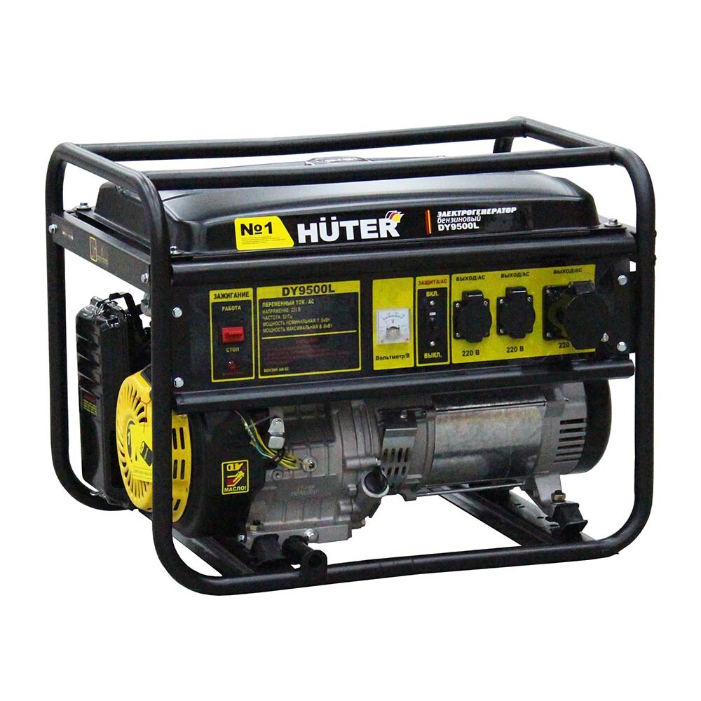Изображение товара Бензиновый генератор Huter DY9500L 7,5 кВт с медной обмоткой