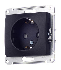 Розетка Systeme Electric Glossa встраиваемая антрацит со шторками (GSL000745) - фото 3