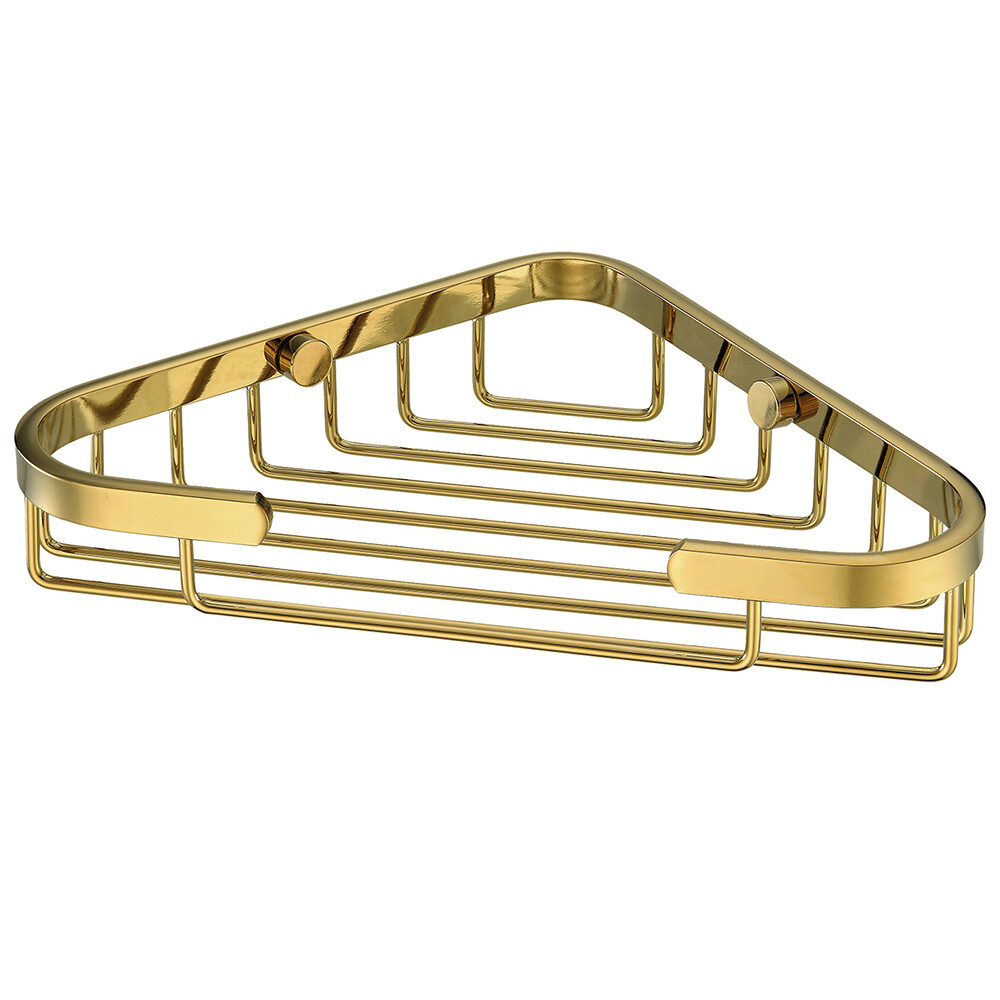 Изображение товара Угловая полка для ванной WasserKraft 203х35х130 мм из нержавеющей стали с покрытием PVD золото