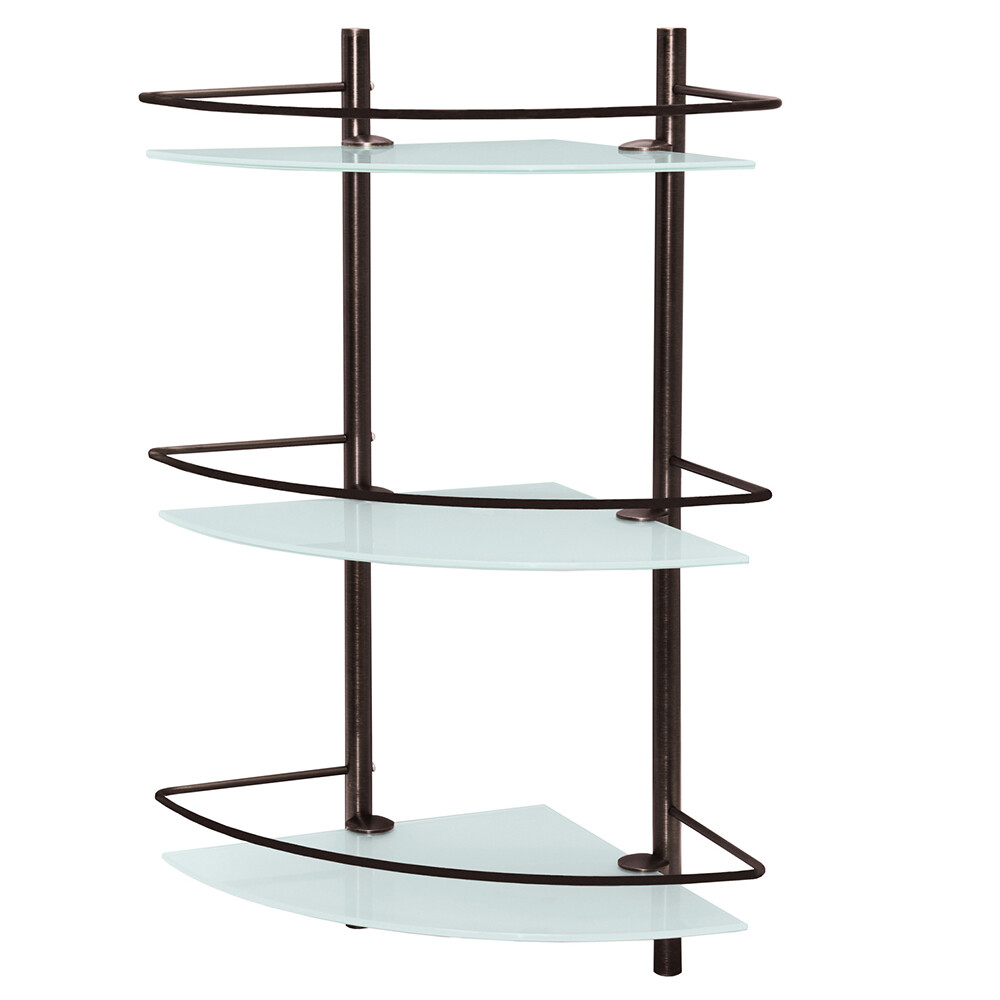 

Полка для ванной WasserKraft Isar K-7300 угловая трехъярусная 310х610х310 мм стекло/металл темная бронза (K-3633)