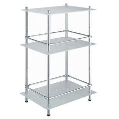 Полка для ванной WasserKraft трехъярусная напольная 400х675х300 мм никель хром (K-4033) - фото 1