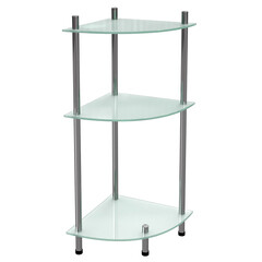 Изображение товара Полка для ванной WasserKraft угловая трехъярусная напольная 280х685х280 мм никель хром (K-4133)