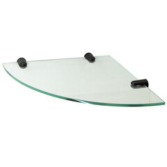 Полка для ванной WasserKraft угловая 290х30х290 мм стекло/металл черная (K-533B) - фото 1