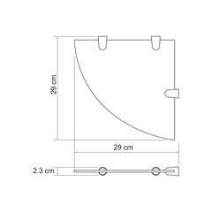 Полка для ванной WasserKraft угловая 290х30х290 мм стекло/металл белая (K-533W) - фото 2