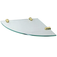 Изображение товара Полка для ванной WasserKraft угловая 290х30х290 мм стекло/металл золото (K-533BG)