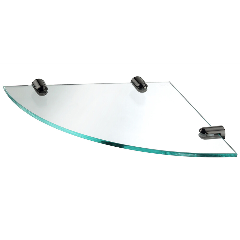 Изображение товара Угловая полка WasserKraft 290х30х290 мм черная стекло металл