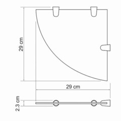 Полка для ванной WasserKraft угловая 290х30х290 мм стекло/металл хром (K-533) - фото 2