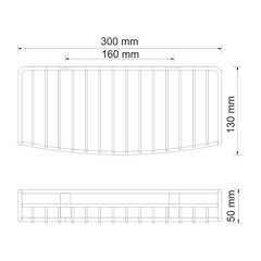 Полка для ванной WasserKraft Isar K-7300 300х50х130 мм металл темная бронза (K-1811) - фото 3