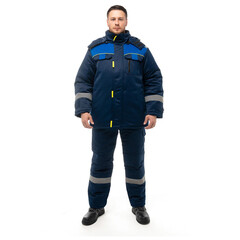 Костюм рабочий мужской утепленный Спрут Бруклин 52-54 рост 182-188 см темно-синий/васильковый - фото 3