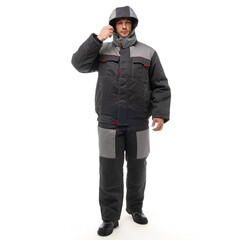 Костюм рабочий мужской утепленный Спрут Фаворит 56-58 рост 182-188 см серый/красный - фото 3