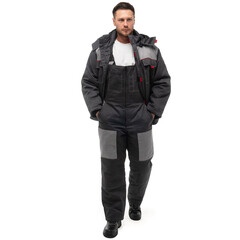 Костюм рабочий мужской утепленный Спрут Фаворит 56-58 рост 182-188 см серый/красный - фото 2