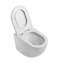 Унитаз напольный приставной Abber Bequem с горизонтальным выпуском с сиденьем дюропласт микролифт (AC1111TMW) - фото 7