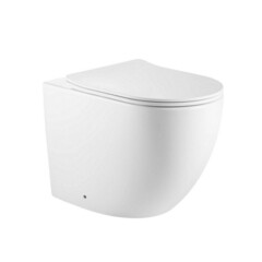 Изображение товара Унитаз напольный приставной Abber Bequem с горизонтальным выпуском с сиденьем дюропласт микролифт (AC1111TMW)