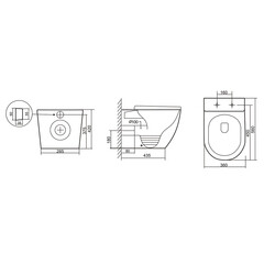 Унитаз напольный приставной Abber Bequem с горизонтальным выпуском с сиденьем дюропласт микролифт (AC1111TMW) - фото 2