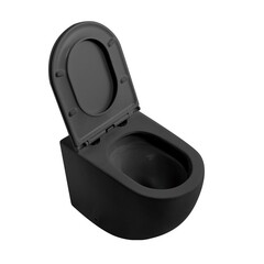 Унитаз напольный приставной Abber Bequem с горизонтальным выпуском с сиденьем дюропласт микролифт (AC1111TMB) - фото 5