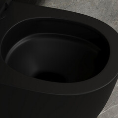 Унитаз напольный приставной Abber Bequem с горизонтальным выпуском с сиденьем дюропласт микролифт (AC1111TMB) - фото 4