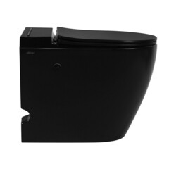 Унитаз напольный приставной Abber Bequem с горизонтальным выпуском с сиденьем дюропласт микролифт с импульсным смывом (AC1115PMB) - фото 5