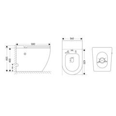 Унитаз напольный приставной Abber Bequem с горизонтальным выпуском с сиденьем дюропласт микролифт с импульсным смывом (AC1115PMB) - фото 3