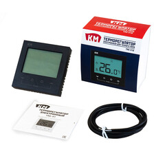 Терморегулятор электронный для теплого пола КМ TRE-01B черный - фото 3