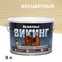 Антисептик Акватекс Викинг декоративный для дерева бесцветный 9 л