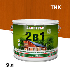 Изображение товара Антисептик Акватекс 2 в 1 биозащитный для дерева тик 9 л