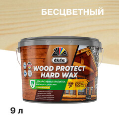 Изображение товара Антисептик Dufa Wood Protect Hard Wax декоративный для дерева бесцветный 9 л