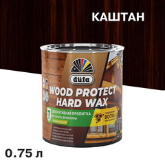 Изображение товара Антисептик Dufa Wood Protect Hard Wax декоративный для дерева каштан 0,75 л
