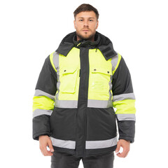Изображение товара Куртка рабочая мужская утепленная Спрут ИТР 48-50 рост 170-176 см серая/лимонная