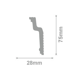 Плинтус потолочный из пенополистирола 75х28х2000 мм под натяжной потолок с возможностью светодиодной подсветки Солид С 57/80 - фото 2