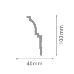 Плинтус потолочный из пенополистирола 100х40х2000 мм под натяжной потолок Солид С 53/100 - фото 2